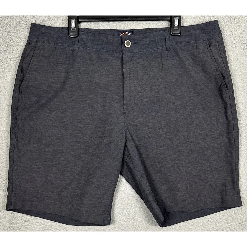 Faherty All Day Shorts Mens 38 Charcoal Grey Chino Stretch Flat Front Casual EUC